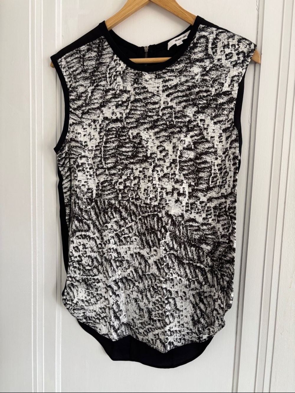 Helmut Lang Black & White Print Blouse